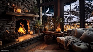 🔥Winter Ambience  Embrace the Serenity with Snowfall and Fireplace Sounds for Sleep Relaxation [upl. by Leuas]