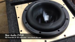 Skar Audio ZVX8 SPL 8quot 900 WATT RMS Subwoofer IN ACTION [upl. by Mallis]