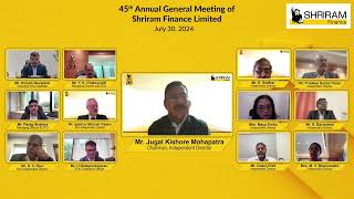 The 45th Annual General Meeting  30 July 2024  Shriram Finance Limited [upl. by Erick]