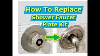 DIY How to Replace Shower Faucet Trim Plate and Handle Moen [upl. by Uyr]