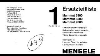 Mengele Mammut 5800 6800 7800  Parts Catalog [upl. by Kcirdneked]