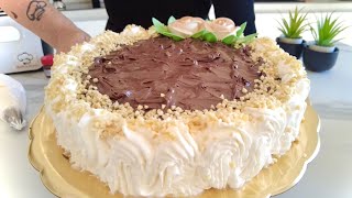 TORTA AL CIOCCOLATO E NUTELLA con PAN DI SPAGNA al CACAO la mia TORTA DEL CUORE ♥️ [upl. by Bekelja980]