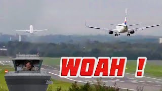 Plane landing approach with plane still on the runway ✈️ planespotting [upl. by Arihaj]