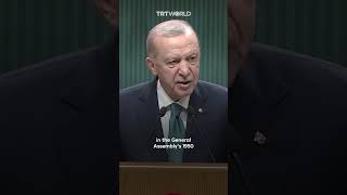 Türkiyes Erdogan If Israel is not stopped UNGA should recommend use of force [upl. by Naerol750]