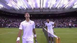 Djokovic hits one of the great returns of all time  Wimbledon 2014 [upl. by Elnar]