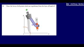 8 Locus of equidistant points between 2 lines GCSE Maths  Edexcel Practice Tests Set 3  2H [upl. by Halyahs]