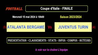 ATALANTA BERGAME  JUVENTUS TURIN  Finale de la Coupe dItalie  saison 20232024 [upl. by Noletta200]