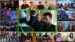 YouTubers React To Homelander Making The Deep Almost Blow ATrain  The Boys S4 Ep1 Reaction Mashup [upl. by Hanafee]