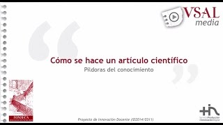 ESTRUCTURA DE UN ARTÍCULO CIENTÍFICO [upl. by Jamey745]