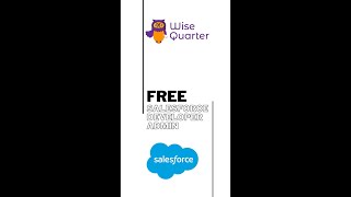 Free Salesforce Developer  Wise Quarter shorts [upl. by Noiwtna]