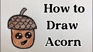 How to draw cartoon Acorn [upl. by Nalyk408]