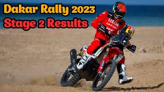 Stage 2 Results Dakar Rally 2023  Bike Mason Klein Won the Second Stage [upl. by Ruthe833]