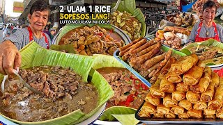 50Pesos Lang ang quot2 ULAM at 1 RICEquot ni Lola na quotSmiling Facequot  CARINDERIA sa PALENGKE ng Pampanga [upl. by Johen515]