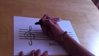 Cómo dibujar la clave de sol  How to draw a treble clef [upl. by Etteiram183]