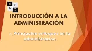 Principales enfoques de la administración [upl. by Moriah]