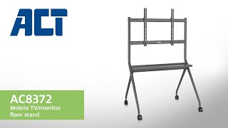 How to install ACT AC8372 Mobile TVmonitor floor stand [upl. by Eileme]