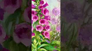 Acrylic Painting  Foxgloves 🌸 💜flowerpainting acrylicpainting flowers [upl. by Larred892]