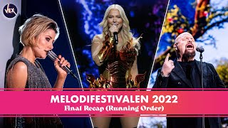 Melodifestivalen 2022  Final Recap ᴴᴰ Running Order [upl. by Wexler]