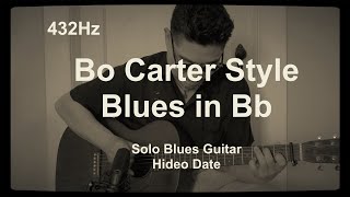 Bo Carter Style Blues in Bb Solo Blues Guitar Hideo Date A432Hz 1934 Martin 017 [upl. by Sone59]