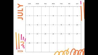 Free printable custom July 2024 calendar templates 📅 Calendar 365 📅 [upl. by Carter]