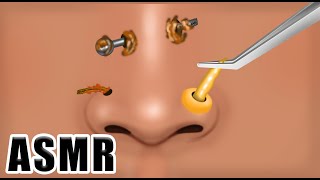 ASMR Animation Removing Dirty Nose Piercings amp Popping Giant Pimple [upl. by Madoc32]