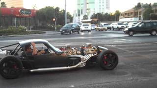 V16  2 V8s Hot rod smokin tire leaving sema show 09 [upl. by Otero]