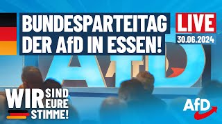 Live aus Essen Tag 2 des AfDBundesparteitages mit Neuwahlen Bundesvorstand [upl. by Yelsek]