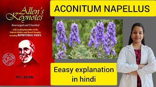 Aconite napellus homeopathic medicine Allens keynotes materia medica in hindi [upl. by Inessa]