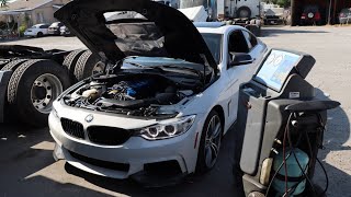 BMW F30F32 328i 335i 428i 435i AC not blowing cold air AC blows hot air problem Freon charge [upl. by Carlee]