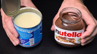 Kondensmilch mit Nutella verquirlen Sie werden begeistert sein Kein Backen und Gelatine [upl. by Follmer]