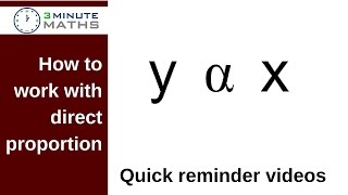 How to work with proportion  y is proportional to x GCSE maths level 4 [upl. by Chico737]