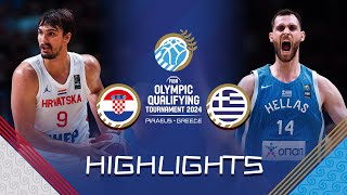 Final Croatia 🇭🇷 vs Greece 🇬🇷  Highlights  FIBA OQT 2024 Greece [upl. by Ardnasal269]