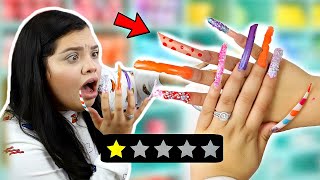 a 12 year old does my ACRYLIC Nails WORST REVIEW [upl. by Lashoh581]