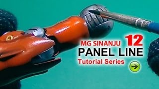 Gundam Panel Line amp Panel Wash how to tutorial  MG Sinanju 12 Gunpla Airbrush Painting Tutorial [upl. by Phemia]