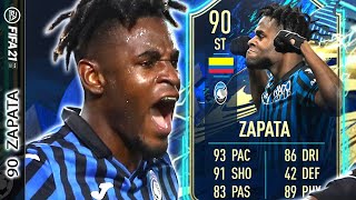 ¡MEJOR RENDIMIENTO DEL ESPERADO 90 Duvan ZAPATA FIFA 21 PLAYER REVIEW TOTS SBC TEAM OF THE SEASON [upl. by Mick]