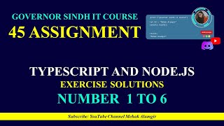 45 assignment I assignment 1 to 6  governor sindh it course [upl. by Neilla]