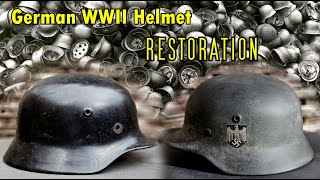 Restoration of an Original German World War 2 M1940 Stahlhelm  Steel Helmet  Amazing end result [upl. by Sherrill569]