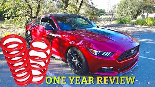 LOWERING SPRINGS On My Mustang  One Year Review [upl. by Adlog]