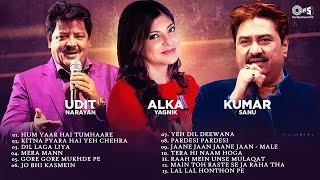 Best Of Udit Narayan Alka Yagnik Kumar Sanu Songs Playlist  Hindi Songs Collection  Golden Hits [upl. by Nuawaj]