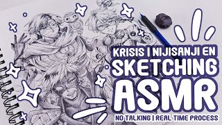 Sketching ASMR  Real Time  Full Process  No Talking  NIJI KRISIS [upl. by Clayborn]