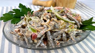 Новый САЛАТ Такой ВКУСНЫЙа сразу и не поймешь из чего он Салат quotПоодесскиquotтакой Вы не пробовали [upl. by Anaeg798]