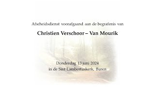 Afscheidsdienst Christien Verschoor  Van Mourik [upl. by Powder]