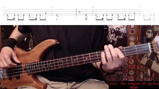 2112 The Temples Of Syrinx by Rush  Bass Cover with Tabs PlayAlong [upl. by Siuqramed]