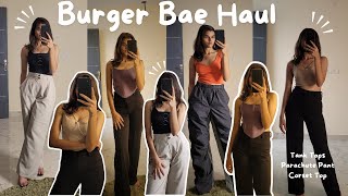 TRENDY Burger Bae Haul  Parachute Pant  Rhinestone  Corset Top  TryOn Haul burgerbae haul [upl. by Netfa]