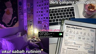 Ders çalışma günlüğüm  okul sabah rutinim ⭐️ [upl. by Nahtanoy74]