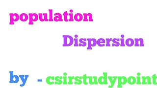 Population Dispersion Distribution [upl. by Nyrual113]