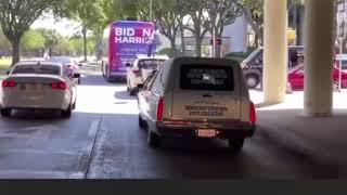 THE TRUMP HEARSE CHASING DOWN THE BIDEN BUS IN HOUSTON TEXAS [upl. by Haduj]