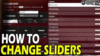 How to Change Sliders in College Football 25 [upl. by Larimor]