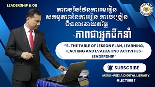 Leadership amp OB 07 Lesson Plan and Scheduleប្លង់មេរៀននិងកាលវិភាគបង្រៀន [upl. by Baggett]