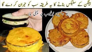 Baingan Ke Snacks Recipe  How to make baingan snacks  Crispy Brinjal fry recipe by zeechef [upl. by Auos]